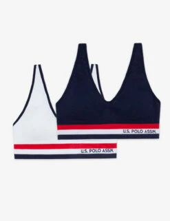 U.S. Polo Assn. 2 PACK SIGNATURE STRIPE BRALETTES WITH REMOVEABLE PADS -Modern Wear Shop 2PKBRA3005 1975