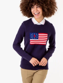 U.S. Polo Assn. USPA FLAG CREW NECK SWEATER -Modern Wear Shop 321008C EVBL 72777