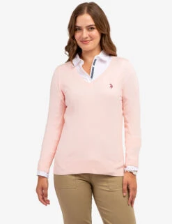 U.S. Polo Assn. SOFT TOUCH V-NECK SWEATER -Modern Wear Shop 321025C1D ENRS 64167