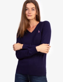 U.S. Polo Assn. SOFT TOUCH V-NECK SWEATER -Modern Wear Shop 321025C1D EVBL 5256