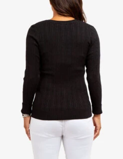 U.S. Polo Assn. SOFT CABLE V-NECK SWEATER -Modern Wear Shop 321042C1D BLCK 63923