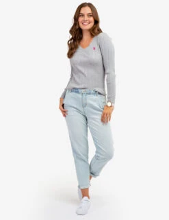 U.S. Polo Assn. SOFT CABLE V-NECK SWEATER -Modern Wear Shop 321042C1D HGTY 64421