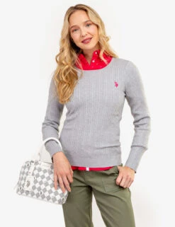 U.S. Polo Assn. TIPPED SOFT CABLE CREW NECK SWEATER -Modern Wear Shop 321043C1D HGTY 62820