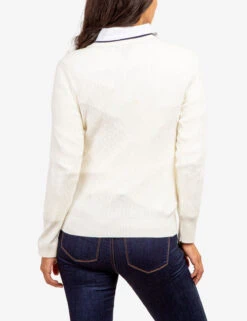 U.S. Polo Assn. TIPPED SOFT CABLE CREW NECK SWEATER -Modern Wear Shop 321043C1D VLPR 62409