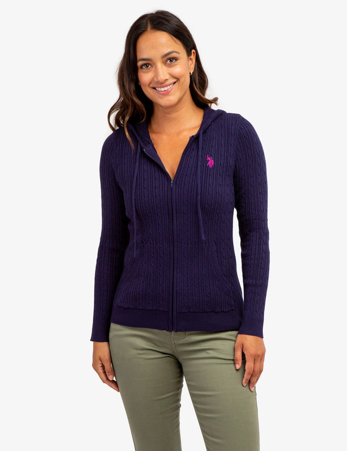 U.S. Polo Assn. SOFT CABLE ZIP UP SWEATER WITH HOOD 15 U.S. Polo Assn. SOFT CABLE ZIP UP SWEATER WITH HOOD - Image 13