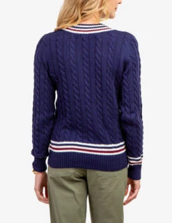 U.S. Polo Assn. TIPPED CABLE V-NECK SWEATER -Modern Wear Shop 321050C1A CLNV 62848
