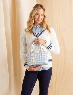 U.S. Polo Assn. TIPPED CABLE V-NECK SWEATER -Modern Wear Shop 321050C1A VLPR 63045