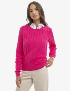 U.S. Polo Assn. CREW NECK CABLE PULLOVER SWEATER -Modern Wear Shop 321056C1Q LMPK 16540