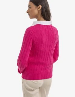 U.S. Polo Assn. CREW NECK CABLE PULLOVER SWEATER -Modern Wear Shop 321056C1Q LMPK 16545