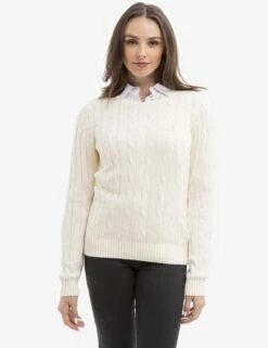 U.S. Polo Assn. CREW NECK CABLE PULLOVER SWEATER