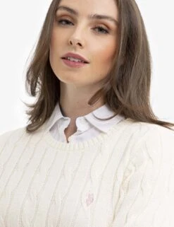 U.S. Polo Assn. CREW NECK CABLE PULLOVER SWEATER -Modern Wear Shop 321056C1Q VLPR 15203