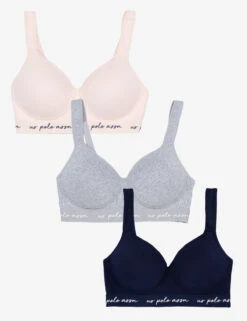 U.S. Polo Assn. 3PK MOLDED CUP CLOSED BACK BRAS WITH ADJUSTABLE STRAPS -Modern Wear Shop 3PKBRA1001 merged