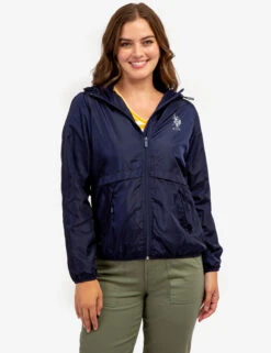 U.S. Polo Assn. HOODED ZIP FRONT WINDBREAKER -Modern Wear Shop 621010PT EVBL 64888