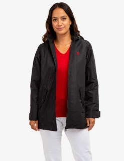 U.S. Polo Assn. ZIP FRONT RAINCOAT -Modern Wear Shop 621014PA BLCK 63986