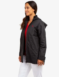 U.S. Polo Assn. ZIP FRONT RAINCOAT -Modern Wear Shop 621014PA BLCK 63990