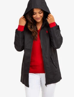 U.S. Polo Assn. ZIP FRONT RAINCOAT -Modern Wear Shop 621014PA BLCK 63993