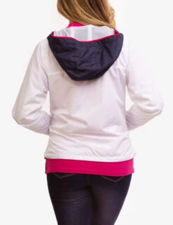 U.S. Polo Assn. HOODED ZIP FRONT CHEVRON WINDBREAKER -Modern Wear Shop 621015 WHIT 7887