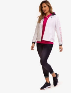 U.S. Polo Assn. HOODED ZIP FRONT CHEVRON WINDBREAKER -Modern Wear Shop 621015 WHIT 7897