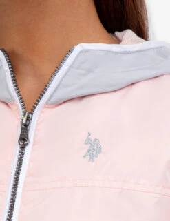 U.S. Polo Assn. HOODED ZIP FRONT CHEVRON WINDBREAKER -Modern Wear Shop 621015PP BYPK 48408