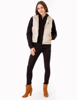 U.S. Polo Assn. HOODED CROPPED VEST -Modern Wear Shop 621021PT WTPL 72506