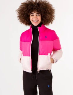 U.S. Polo Assn. CROPPED COLORBLOCK PUFFER JACKET 23 U.S. Polo Assn. CROPPED COLORBLOCK PUFFER JACKET -Modern Wear Shop 621029PT CBPK 72428