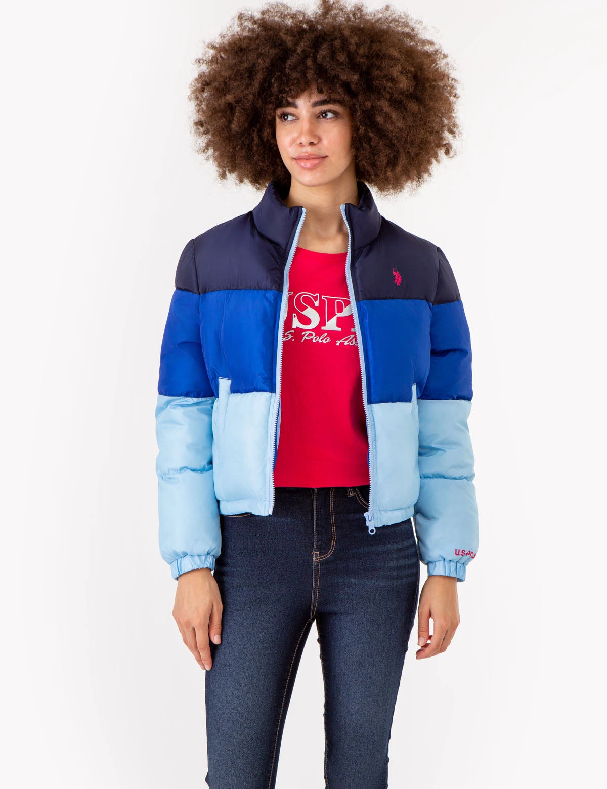 U.S. Polo Assn. CROPPED COLORBLOCK PUFFER JACKET 3 U.S. Polo Assn. CROPPED COLORBLOCK PUFFER JACKET