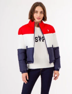 U.S. Polo Assn. CROPPED COLORBLOCK PUFFER JACKET 22 U.S. Polo Assn. CROPPED COLORBLOCK PUFFER JACKET -Modern Wear Shop 621029PT RCRD 72351