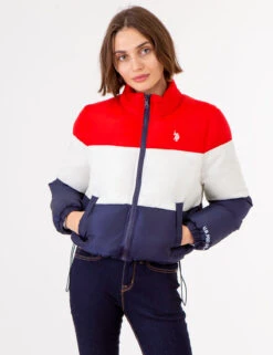 U.S. Polo Assn. CROPPED COLORBLOCK PUFFER JACKET 19 U.S. Polo Assn. CROPPED COLORBLOCK PUFFER JACKET -Modern Wear Shop 621029PT RCRD 72354
