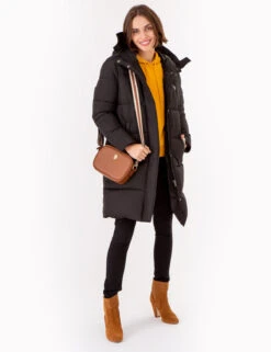 U.S. Polo Assn. MAXI SNORKEL HOODED PUFFER JACKET -Modern Wear Shop 621030PP BLCK 72489