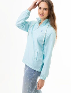 U.S. Polo Assn. HOODED QUARTER ZIP WINDBREAKER -Modern Wear Shop 621059PT BLUESAIL 6473