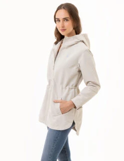 U.S. Polo Assn. HOODED LONG SPLIT HEM RAINCOAT -Modern Wear Shop 621060PT BEIGE 6624