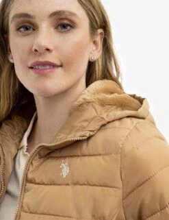 U.S. Polo Assn. COZY QUILTED HOODED PUFFER JACKET 28 U.S. Polo Assn. COZY QUILTED HOODED PUFFER JACKET -Modern Wear Shop 621066PA HNEY 15174