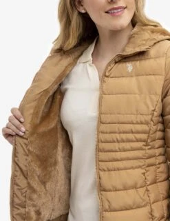 U.S. Polo Assn. COZY QUILTED HOODED PUFFER JACKET 26 U.S. Polo Assn. COZY QUILTED HOODED PUFFER JACKET -Modern Wear Shop 621066PA HNEY 15177