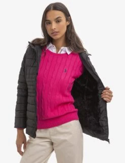 U.S. Polo Assn. COZY QUILTED HOODED PUFFER JACKET 19 U.S. Polo Assn. COZY QUILTED HOODED PUFFER JACKET -Modern Wear Shop 621066PP BLCK 16572