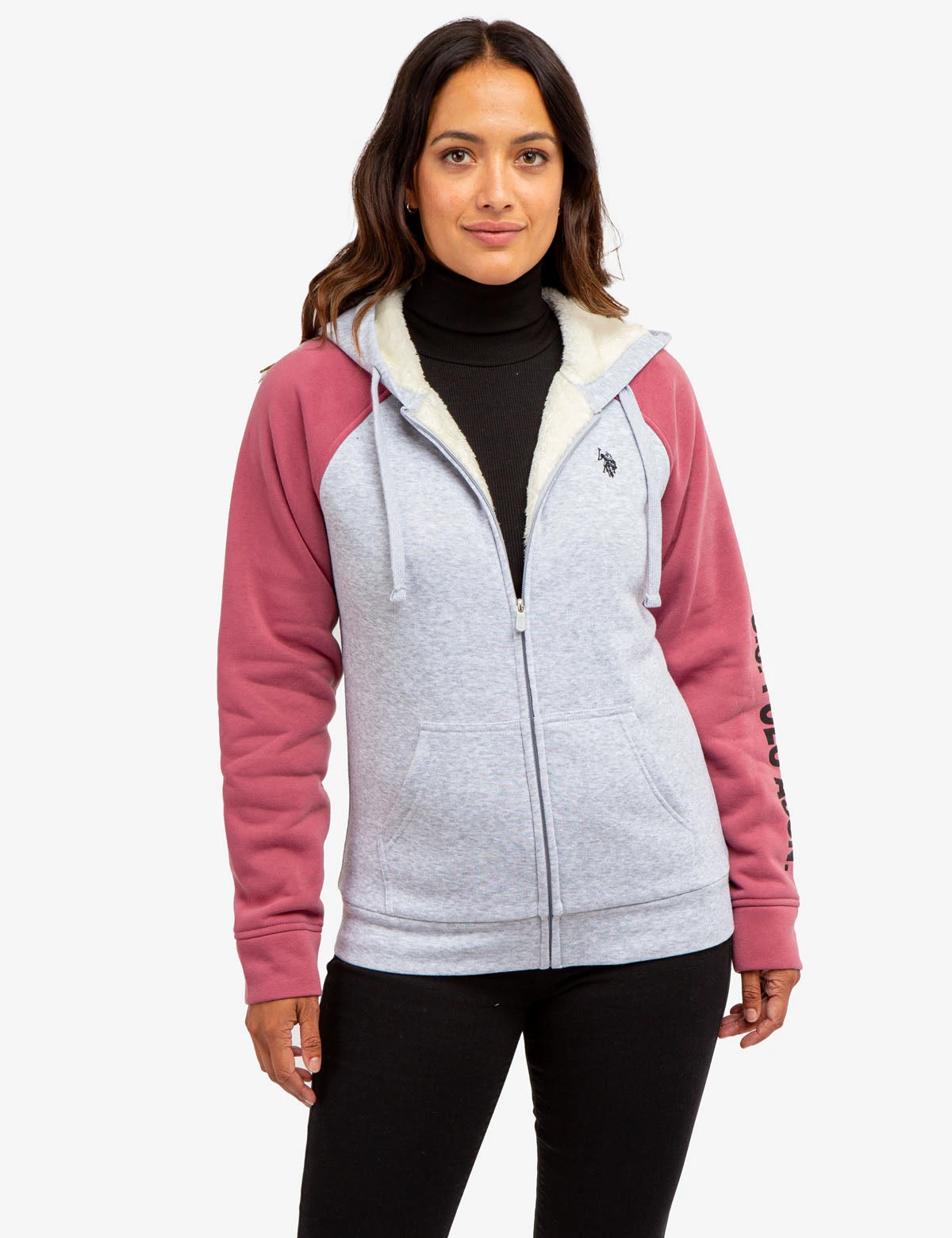 U.S. Polo Assn. RAGLAN COLORBLOCK SHERPA HOODIE 3 U.S. Polo Assn. RAGLAN COLORBLOCK SHERPA HOODIE