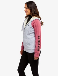 U.S. Polo Assn. RAGLAN COLORBLOCK SHERPA HOODIE 12 U.S. Polo Assn. RAGLAN COLORBLOCK SHERPA HOODIE -Modern Wear Shop 622013PS LTGY 65427