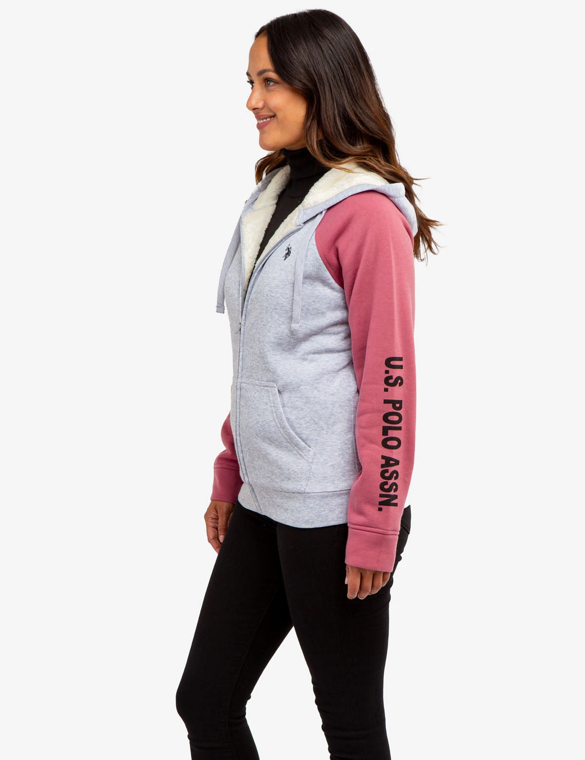 U.S. Polo Assn. RAGLAN COLORBLOCK SHERPA HOODIE 5 U.S. Polo Assn. RAGLAN COLORBLOCK SHERPA HOODIE - Image 3