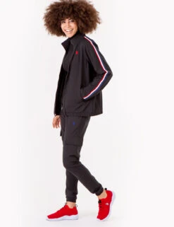 U.S. Polo Assn. STRETCH WOVEN SIDE TAPE TRACK JACKET -Modern Wear Shop 622014S6 BLCK 72915