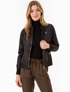 U.S. Polo Assn. SOLID BOMBER JACKET -Modern Wear Shop 629575PT BLCK 77058