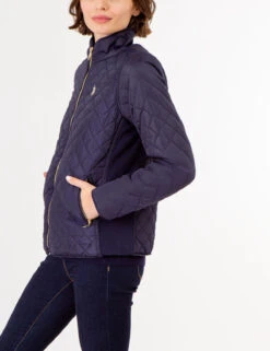 U.S. Polo Assn. QUILTED SIDE KNIT MOTO JACKET -Modern Wear Shop 629599PT EVBL 72603