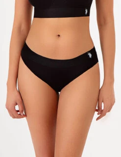 U.S. Polo Assn. 5PK COTTON HI-CUT BIKINIS -Modern Wear Shop BLACK 77503
