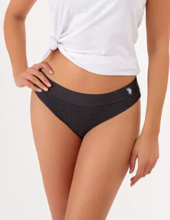 U.S. Polo Assn. 5PK COTTON HI-CUT BIKINIS -Modern Wear Shop DARKGRAYBOTTOMS 77580