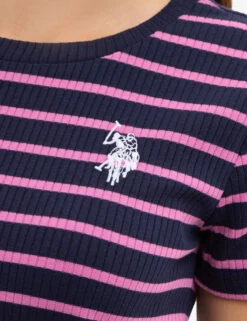 U.S. Polo Assn. HORIZONTAL STRIPE SHORT SLEEVE DRESS -Modern Wear Shop ECOM 2159067E EVBL 9880