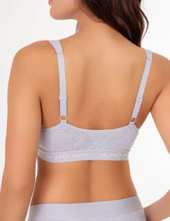 U.S. Polo Assn. 3PK MOLDED CUP CLOSED BACK BRAS WITH ADJUSTABLE STRAPS -Modern Wear Shop HEATHERGRAY 77555