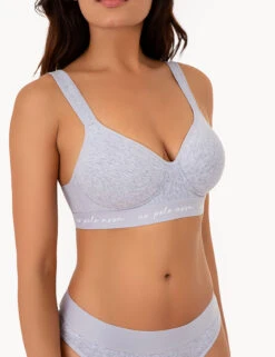 U.S. Polo Assn. 3PK MOLDED CUP CLOSED BACK BRAS WITH ADJUSTABLE STRAPS -Modern Wear Shop HEATHERGRAY 77556