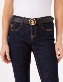 U.S. Polo Assn. LADIES 38MM MEDALLION LOGO BELT -Modern Wear Shop MEDALLIONBLACKBELT 77338