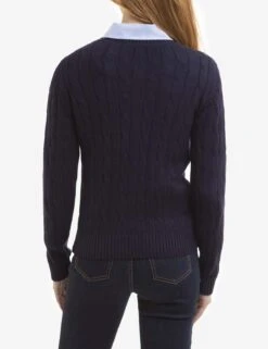 U.S. Polo Assn. CREW NECK CABLE PULLOVER SWEATER -Modern Wear Shop NAVYBLUE CABLEKNIT CREW 4200