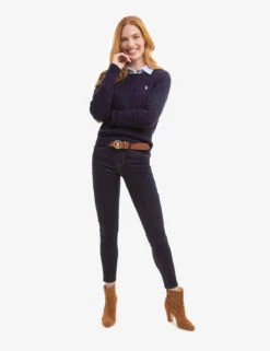 U.S. Polo Assn. CREW NECK CABLE PULLOVER SWEATER -Modern Wear Shop NAVYBLUE CABLEKNIT CREW 4205