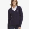 U.S. Polo Assn. V-NECK CABLE PULLOVER SWEATER 1 U.S. Polo Assn. V-NECK CABLE PULLOVER SWEATER -Modern Wear Shop NVY CABLEKNIT VNECK 4286