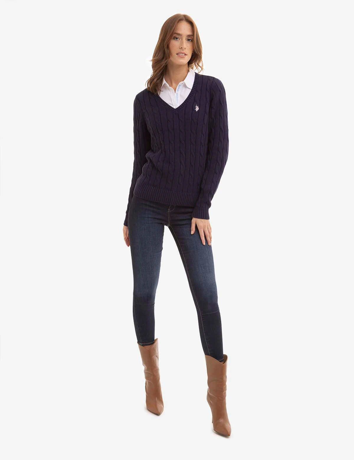 U.S. Polo Assn. V-NECK CABLE PULLOVER SWEATER 4 U.S. Polo Assn. V-NECK CABLE PULLOVER SWEATER - Image 2